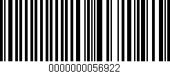 Código de barras (EAN, GTIN, SKU, ISBN): '0000000056922'