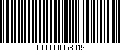 Código de barras (EAN, GTIN, SKU, ISBN): '0000000058919'