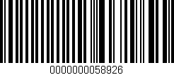 Código de barras (EAN, GTIN, SKU, ISBN): '0000000058926'