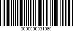Código de barras (EAN, GTIN, SKU, ISBN): '0000000061360'
