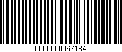 Código de barras (EAN, GTIN, SKU, ISBN): '0000000067184'