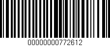 Código de barras (EAN, GTIN, SKU, ISBN): '00000000772612'