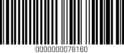 Código de barras (EAN, GTIN, SKU, ISBN): '0000000078160'