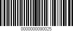 Código de barras (EAN, GTIN, SKU, ISBN): '0000000090025'