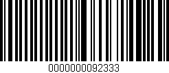 Código de barras (EAN, GTIN, SKU, ISBN): '0000000092333'
