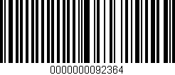 Código de barras (EAN, GTIN, SKU, ISBN): '0000000092364'
