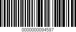 Código de barras (EAN, GTIN, SKU, ISBN): '0000000094597'