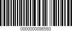 Código de barras (EAN, GTIN, SKU, ISBN): '0000000096560'
