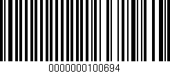 Código de barras (EAN, GTIN, SKU, ISBN): '0000000100694'