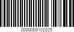 Código de barras (EAN, GTIN, SKU, ISBN): '0000000102025'