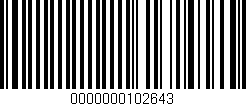 Código de barras (EAN, GTIN, SKU, ISBN): '0000000102643'