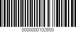Código de barras (EAN, GTIN, SKU, ISBN): '0000000102650'