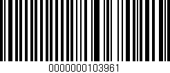 Código de barras (EAN, GTIN, SKU, ISBN): '0000000103961'