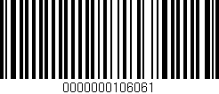 Código de barras (EAN, GTIN, SKU, ISBN): '0000000106061'