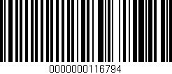 Código de barras (EAN, GTIN, SKU, ISBN): '0000000116794'