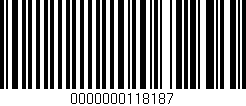 Código de barras (EAN, GTIN, SKU, ISBN): '0000000118187'
