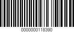 Código de barras (EAN, GTIN, SKU, ISBN): '0000000118390'