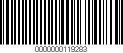 Código de barras (EAN, GTIN, SKU, ISBN): '0000000119283'