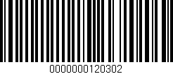 Código de barras (EAN, GTIN, SKU, ISBN): '0000000120302'