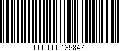 Código de barras (EAN, GTIN, SKU, ISBN): '0000000139847'