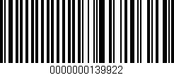 Código de barras (EAN, GTIN, SKU, ISBN): '0000000139922'