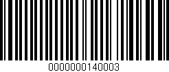 Código de barras (EAN, GTIN, SKU, ISBN): '0000000140003'