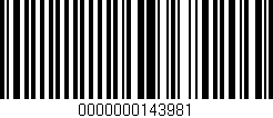 Código de barras (EAN, GTIN, SKU, ISBN): '0000000143981'