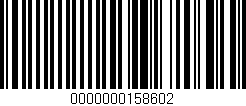 Código de barras (EAN, GTIN, SKU, ISBN): '0000000158602'