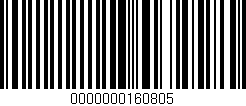 Código de barras (EAN, GTIN, SKU, ISBN): '0000000160805'