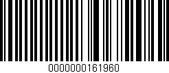 Código de barras (EAN, GTIN, SKU, ISBN): '0000000161960'