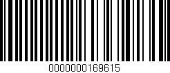 Código de barras (EAN, GTIN, SKU, ISBN): '0000000169615'