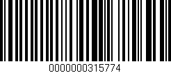 Código de barras (EAN, GTIN, SKU, ISBN): '0000000315774'