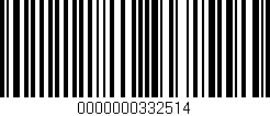 Código de barras (EAN, GTIN, SKU, ISBN): '0000000332514'
