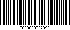 Código de barras (EAN, GTIN, SKU, ISBN): '0000000337998'