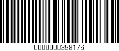 Código de barras (EAN, GTIN, SKU, ISBN): '0000000398176'