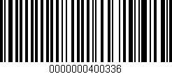 Código de barras (EAN, GTIN, SKU, ISBN): '0000000400336'