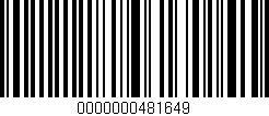 Código de barras (EAN, GTIN, SKU, ISBN): '0000000481649'