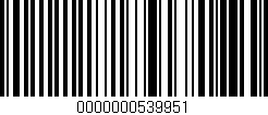 Código de barras (EAN, GTIN, SKU, ISBN): '0000000539951'