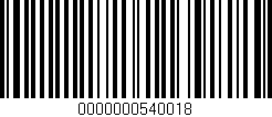 Código de barras (EAN, GTIN, SKU, ISBN): '0000000540018'