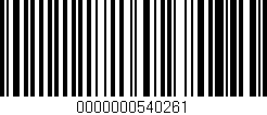 Código de barras (EAN, GTIN, SKU, ISBN): '0000000540261'
