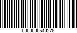 Código de barras (EAN, GTIN, SKU, ISBN): '0000000540278'