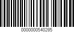 Código de barras (EAN, GTIN, SKU, ISBN): '0000000540285'