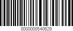 Código de barras (EAN, GTIN, SKU, ISBN): '0000000540629'