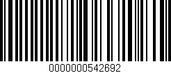 Código de barras (EAN, GTIN, SKU, ISBN): '0000000542692'