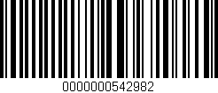 Código de barras (EAN, GTIN, SKU, ISBN): '0000000542982'