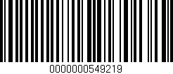 Código de barras (EAN, GTIN, SKU, ISBN): '0000000549219'