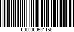 Código de barras (EAN, GTIN, SKU, ISBN): '0000000581158'