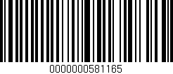 Código de barras (EAN, GTIN, SKU, ISBN): '0000000581165'