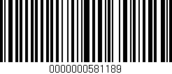 Código de barras (EAN, GTIN, SKU, ISBN): '0000000581189'