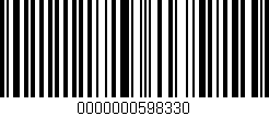 Código de barras (EAN, GTIN, SKU, ISBN): '0000000598330'